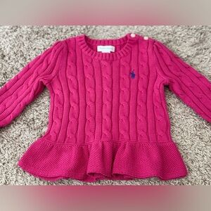 Ralph Lauren Fuchsia Cable Knit Sweater